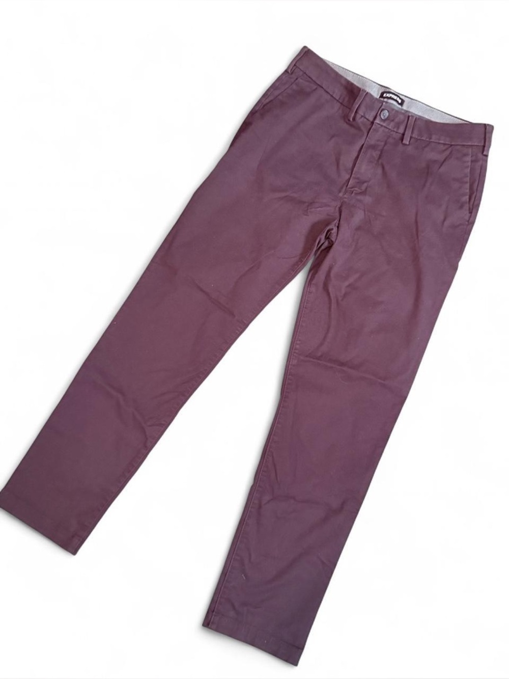 Express Men’s Slim W32 32L Burgundy Chino Summer‎ Vacation Date-night Pants